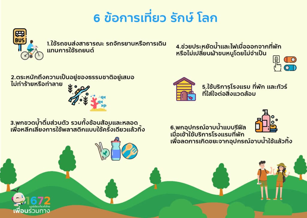 6 ข้อการเที่ยวรักษ์โลก